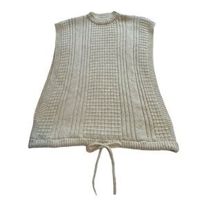 Sleeveless Chunky Knit Drawstring Vest | Pastel Green | Lightweight | One Size